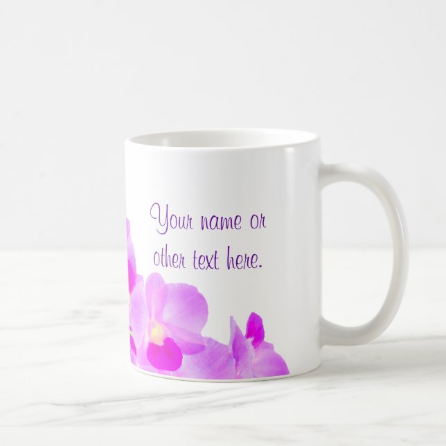 Rosa Orchideen-Blumenstrauß Kaffeetasse (Rechts)