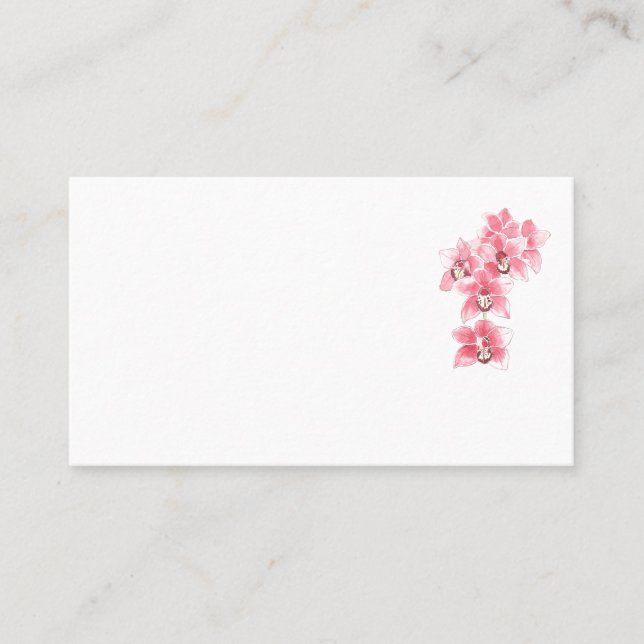 Rosa Orchideen Hochzeitsplatz Platzkarte (Vorderseite)