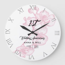 Rosa Orchideen Kirche Santa Maria delle Grazie Große Wanduhr