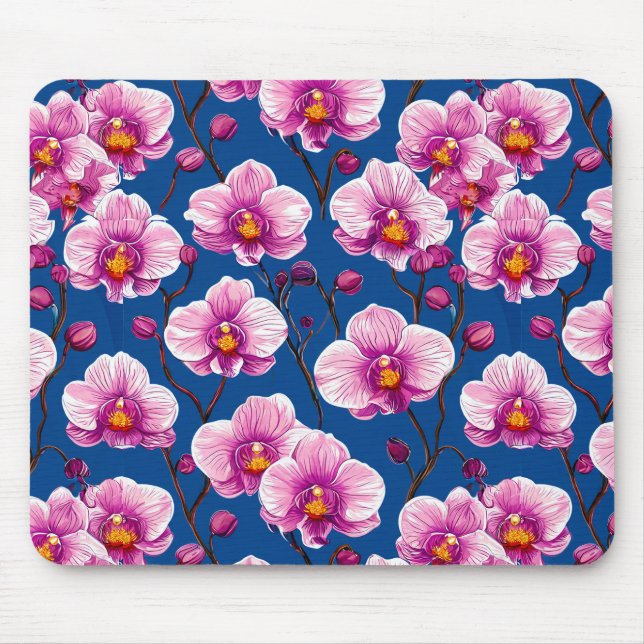 Rosa Orchideen Mousepad (Vorne)