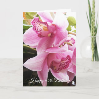 Rosa Orchideen Personalisiert 95. Geburtstag Karte