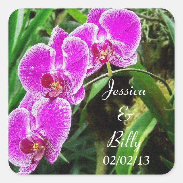 Rosa Orchideen Sticker für tropische Hochzeiten in (Vorderseite)