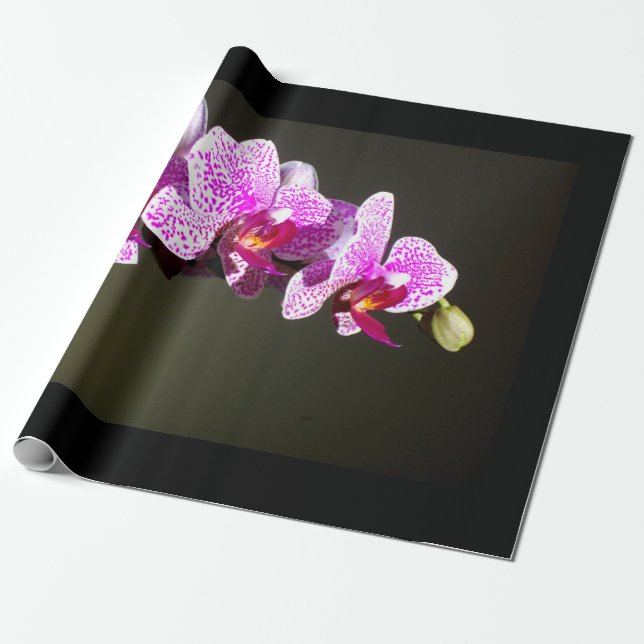 Rosa Orchideen tropisches Foto Geschenkpapier (Ungerollt)