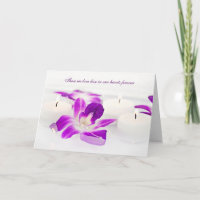 Rosa Orchideen und Kerzen Sympathiekarte