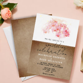 Rosa Orchideen Wasserfarbe Altes Papier Hochzeit G Folieneinladung