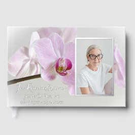 Rosa Orchideen zur Gedenkstätte für die Stammesbee Gästebuch