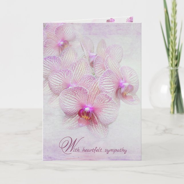 Rosa Orchideenlose Tante-Beileid Dankeskarte (Vorderseite)