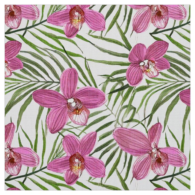 Rosa Orchideenmuster Stoff (Muster)
