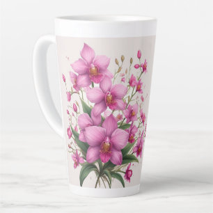 Rosa Orchideenstrauß mit zarten Blüten Milchtasse