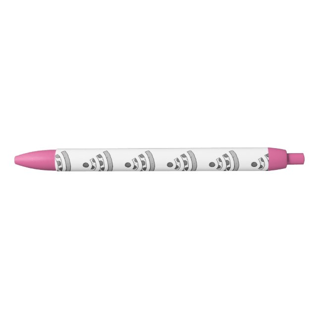 Rosa Ordnungs-Stift PIZZAwi-FI, schwarze Tinte Kugelschreiber (Vorderseite)