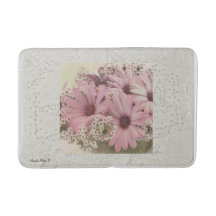 Rosa Osteospernum Bath Mat
