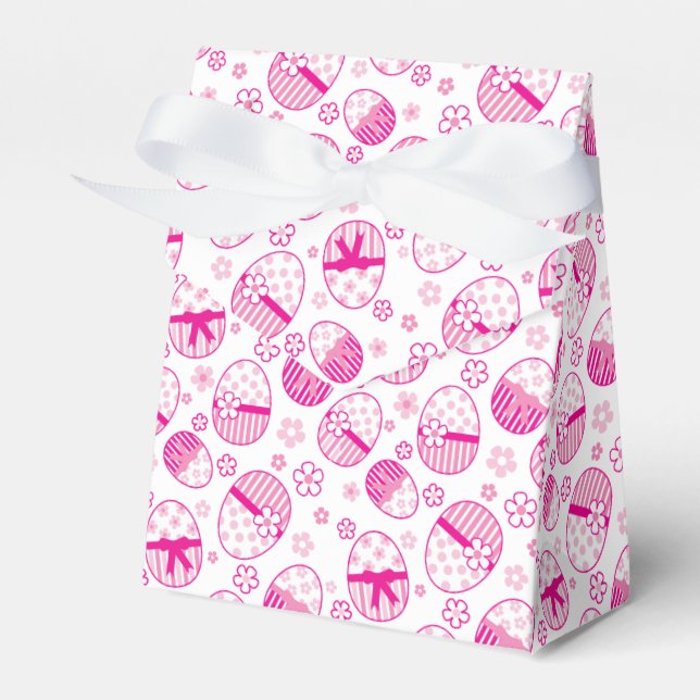 Rosa Osterei Muster Happy Oaster Box Geschenkschachtel (Vorderseite)