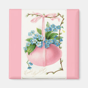 Rosa Ostereier und Blume Magnet