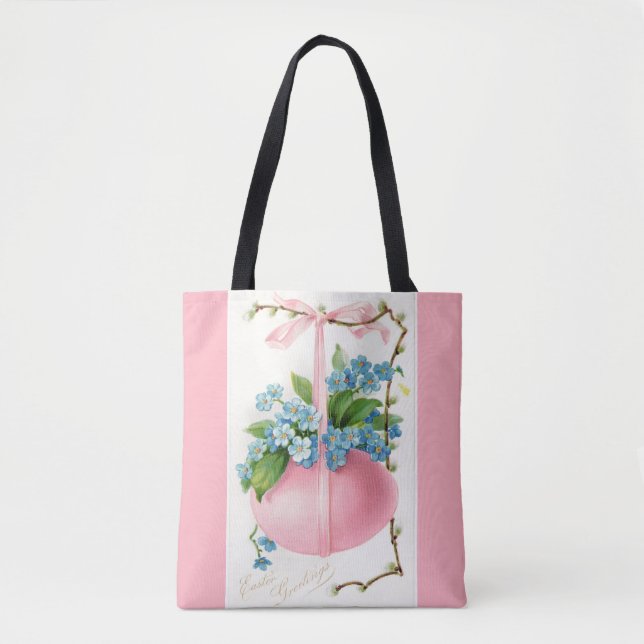 Rosa Ostereier und Blume Tasche (Vorderseite)