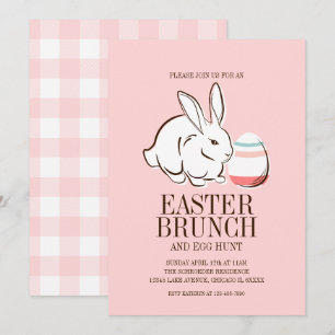 Rosa Ostergebäck und Ei Brunch & Eierjagd Einladun Einladung