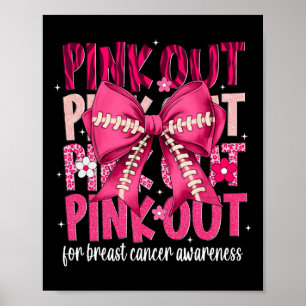 Rosa Out Brustkrebs Monat Fußball Coquette Bow m Poster