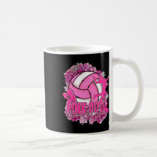 Rosa Out Bump Set Spike Volleybll Brustkrebs A Kaffeetasse