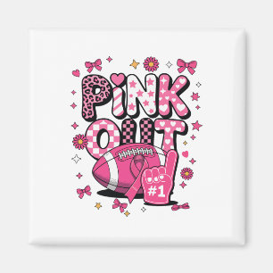 Rosa Out Football Ribbon Game Day Spirit Magnet