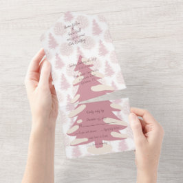 Rosa Outdoor Nature Trees Winter All In One Einladung