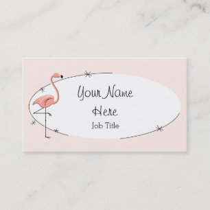 Rosa ovale Visitenkarte des Flamingos