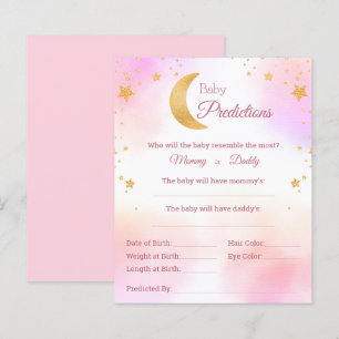 Rosa Over the Moon Vorhersagen Baby Shower Spiel