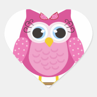 Rosa Owl Designgeschenke Herz-Aufkleber