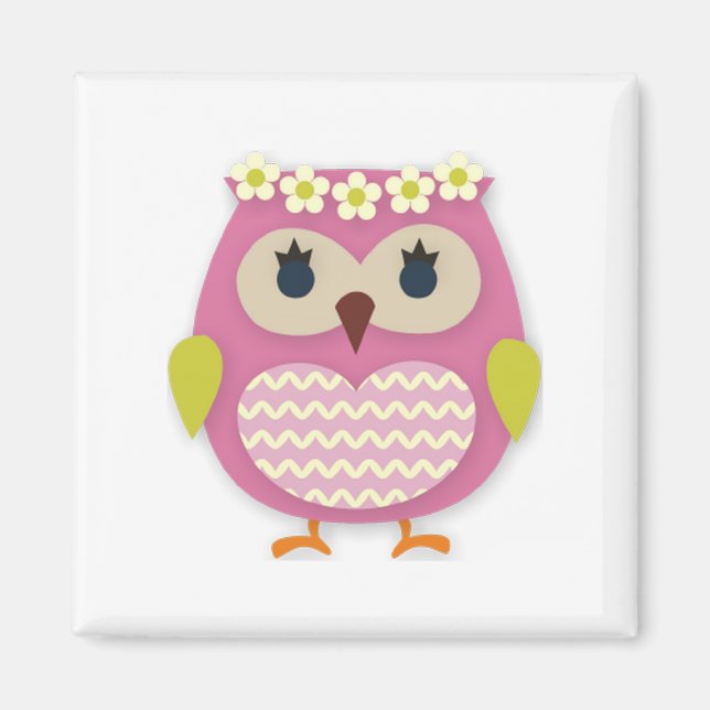Rosa Owl Magnet (Vorne)