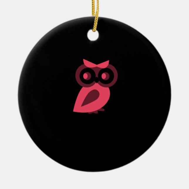 Rosa Owl Ornament (Vorne)