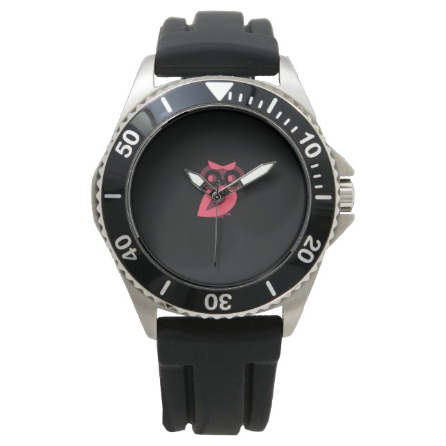 Rosa Owl Watch Armbanduhr (Vorderseite)