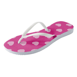 Rosa Paar Flip Flops mit Herzen
