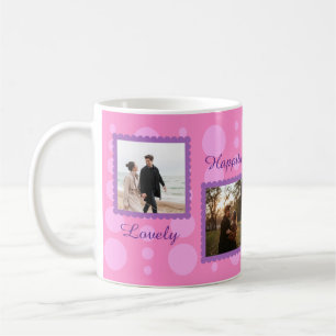 Rosa Paar-Fotodesign mit individuellem Text Kaffee Kaffeetasse