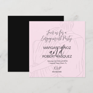 Rosa Paar Umarrmungsskript Verlobungsfeier Save The Date