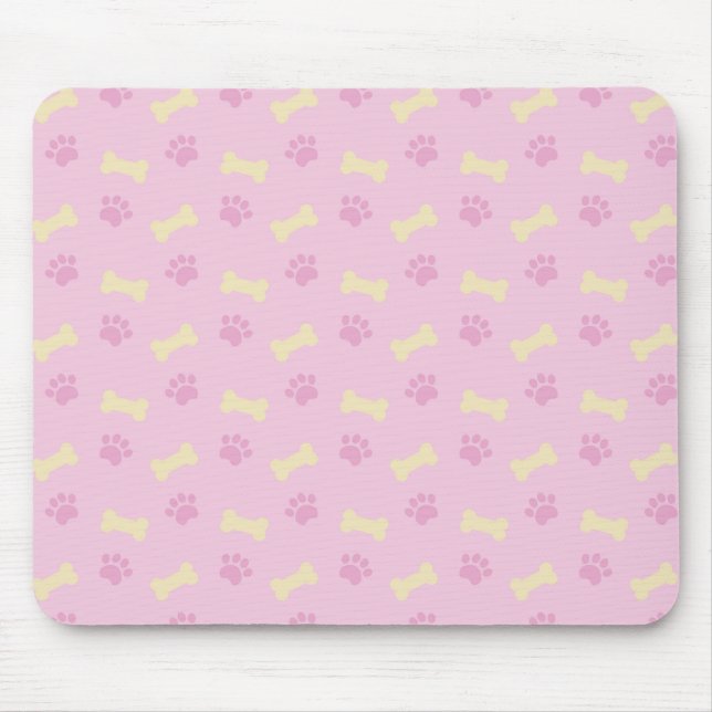 rosa Pad Print Bone Pattern Mousepad (Vorne)