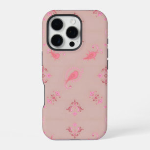 Rosa Paisley-Muster iPhone 16 Pro Hülle