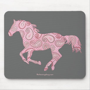 Rosa Paisley Pferd Mousepad