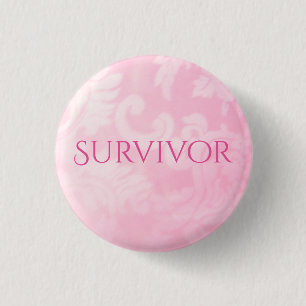 Rosa Paisley-Überlebend-Knopf Button