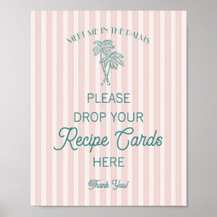 Rosa Palm Springs Beach Teile ein Rezept Hochzeit Poster