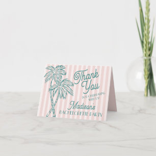 Rosa Palm Springs Pastell-Strand Dankeskarten Dankeskarte