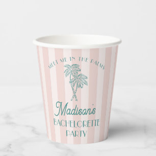 Rosa Palm Springs Pastell Strand Junggesellinnenab Pappbecher