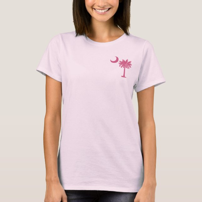 Rosa Palmetto-Tasche T-Shirt (Vorderseite)