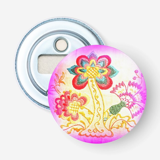 rosa Palmmagnet Flaschenöffner (Vorderseite)