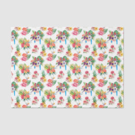 Rosa Papageien und Blume (Design 61 rosa Serie) Seidenpapier
