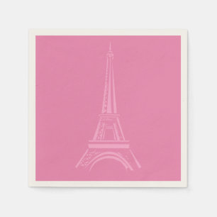 Rosa Paris Eiffelturm Papier Napkins Serviette