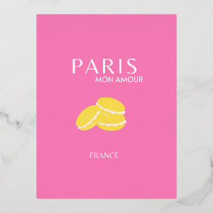 Rosa Paris Reisen Art Retro Art Preppy Art Deco Folien Feiertagspostkarte