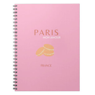 Rosa Paris Reisen Art Retro Art Preppy Art Deco Notizblock