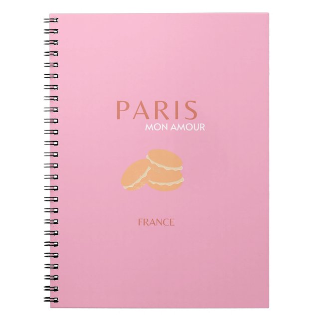 Rosa Paris Reisen Art Retro Art Preppy Art Deco Notizblock (Vorderseite)