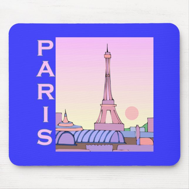 Rosa Paris-Sonnenuntergang-Produkte Mousepad (Vorne)