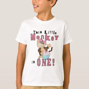 Rosa Party-Affe-1. Geburtstags-T-Shirts und T-Shirt