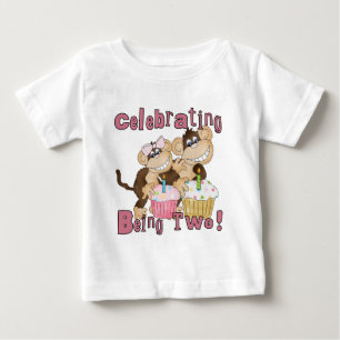 Rosa Party Affe 2. Geburtstagsgeschenke und Gesche Baby T-shirt