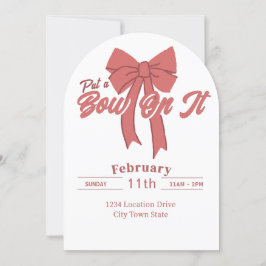 Rosa Party Einladung Bow - Coquette Bow Geburtstag